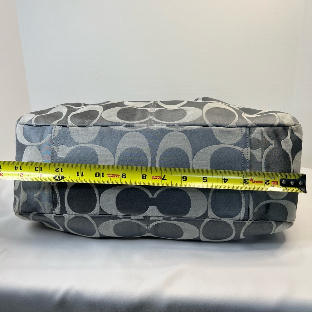 Coach Gray and Silver Signature Hobo Shoulder Bag - Picture 8 of 16